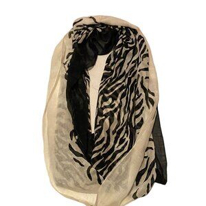 #4902 Calvin Klein zebra print eternity scarf 68x26